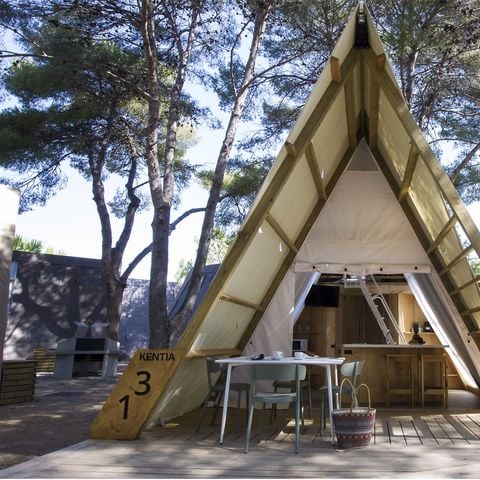 TENTE TOILE ET BOIS 4 personnes - Glamping Kentia