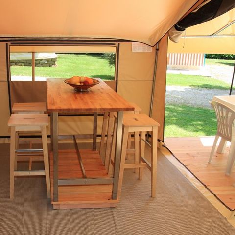 Canvas and wooden tent 4 persons - Lodge Nature - Without sanitary facilities