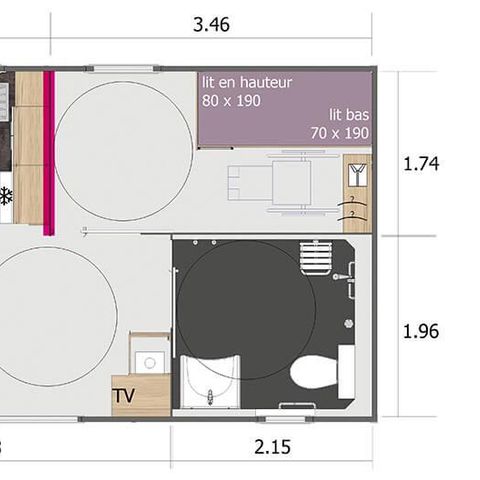 Mobile home 4 persons - Cottage Carennac - PMR access