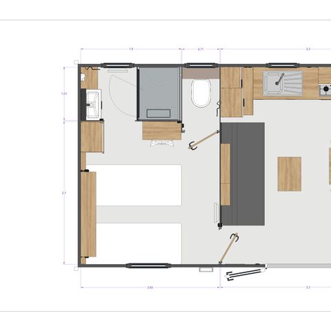 Mobile home 4 persons - Cottage Terrasses du Causse - 2 bedrooms