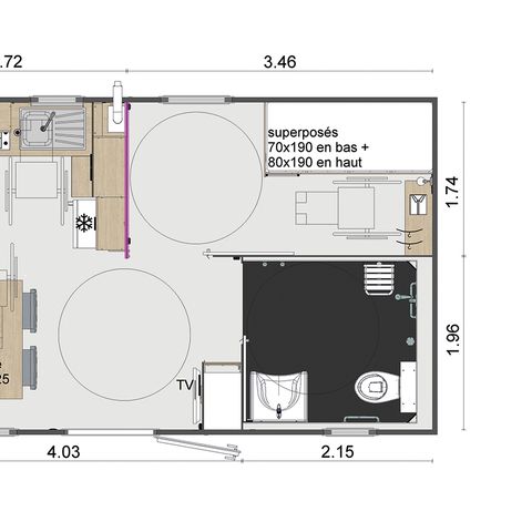 Mobile home 4 persons - Cottage Terrasses du Causse - PMR access