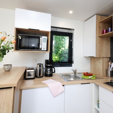 Stacaravan 6 personen - R-Home 37m² (3 kamers 2 badkamers) Terras Zeezicht