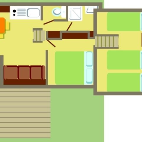 CHALET 5 personnes - CHALET CONFORT MEZZANINE 2ch 5pers - 36m2