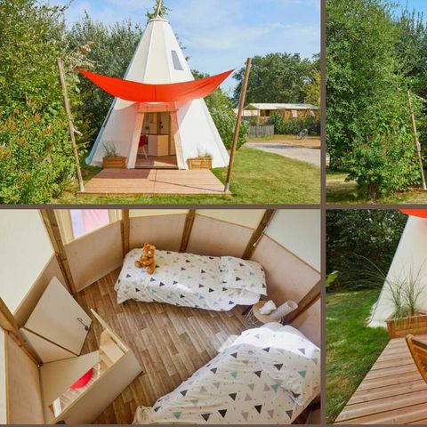 UNIEKE ACCOMMODATIE 5 personen - TIPI HOME 3bed 5pers - zonder badkamer - 34m2