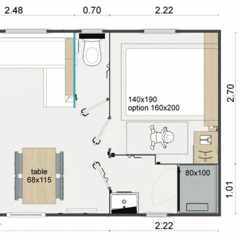 Mobile home 4 persons - Comfort+ 3 Rooms 4 People Air-conditioned + TV