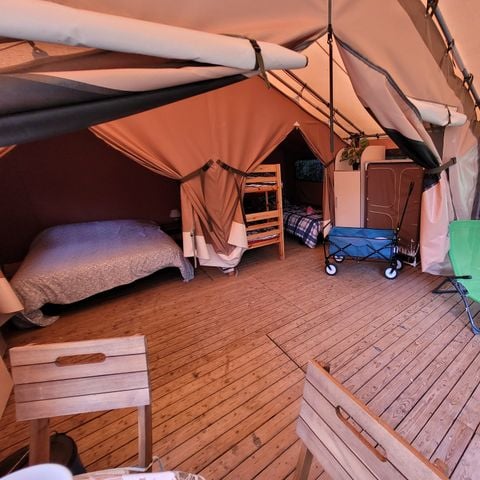 Canvas and wooden tent 5 persons - Unusual - 2-bedroom lodge tent - no sanitary