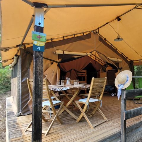 TENTE TOILE ET BOIS 5 personnes - Insolite - Tente Lodge 2 chambres - sans sanitaire -