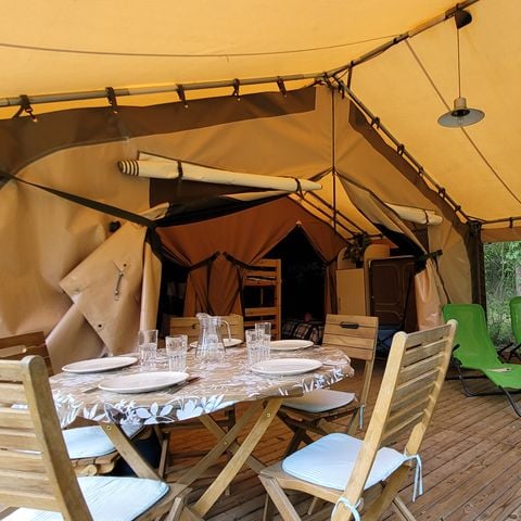 TENDA IN TELA E LEGNO 5 persone - Insolita - tenda lodge con 2 camere da letto - senza servizi igienici