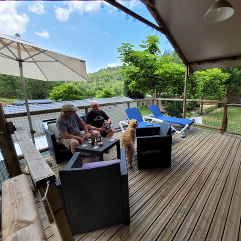 Einzigartig 5 personen - Premium - Africa Lodge Cabane 2 Schlafzimmer - mit Sanitäranlagen