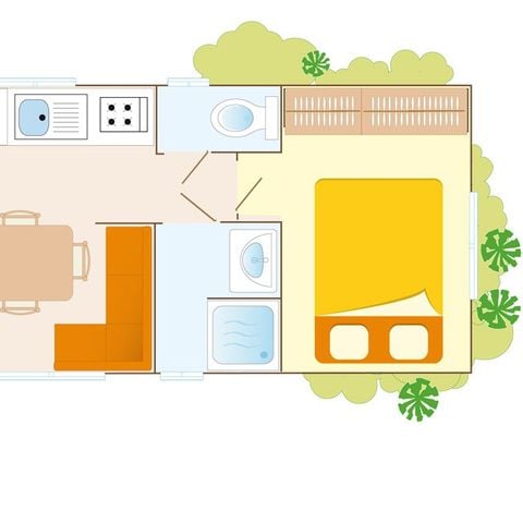 CASA MOBILE 4 persone - Classic | 2 Camere da letto | 4 Pers. | Terrazza singola | Aria condizionata.