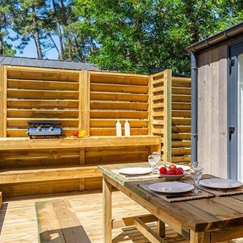 BUNGALOW 6 personnes - Premium | 3 Ch. | 6 Pers. | Terrasse Couverte | Douche tropicale | Clim. | TV