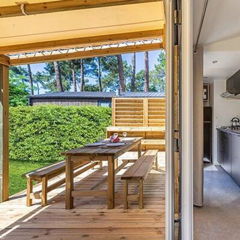 MOBILHOME 6 personas - Premium | 3 Dormitorios | 6 Pers | Terraza Cubierta | Ducha Tropical | Aire Acondicionado | TV