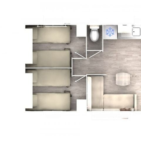 Mobilheim 6 Personen - MOBILHEIM 6 SITZE SERENA 3 ZIMMER