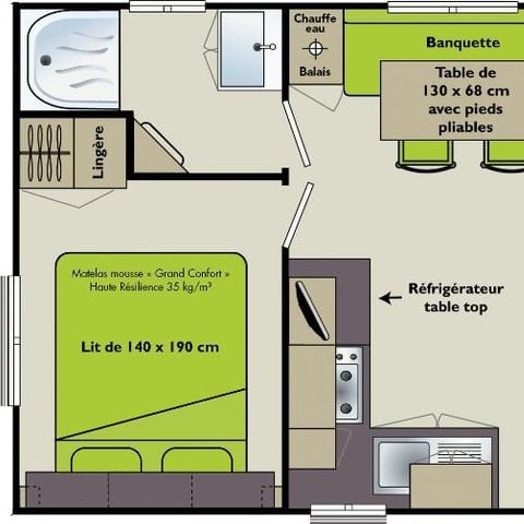 MOBILHOME 4 personnes - C- Mobilhome  Adriatique 2 chambres