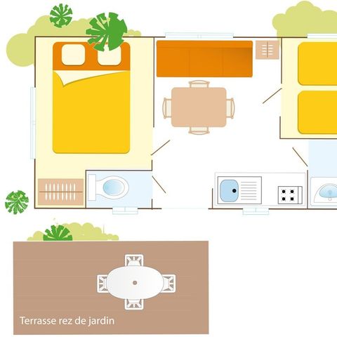 Mobilhome 4 personnes - Classic | 2 Ch. | 4 Pers. | Terrasse simple | Clim.