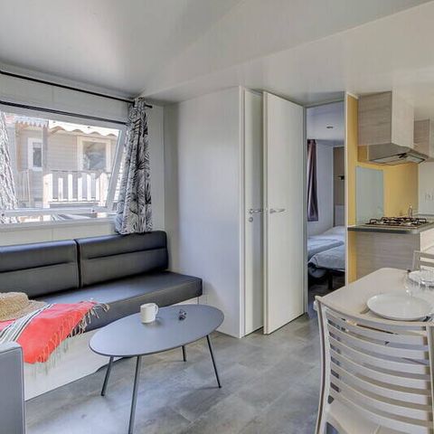 Mobilhome 8 personnes - Mobil-home | Premium | 4 Ch. | 8 Pers. | Terrasse Lounge | Outdoor kitchen | 2 SDB | Clim. | TV