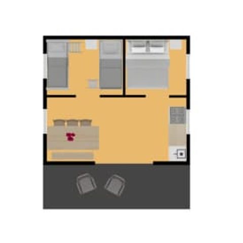 TIENDA DE LONA Y MADERA 6 personas - Glampingtent Bulot