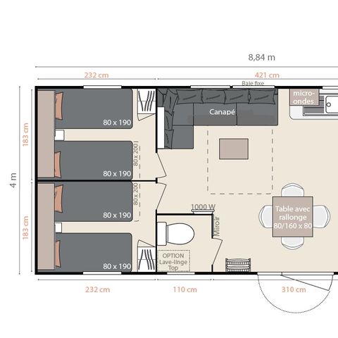 Mobile home 6 persons - IRM Magnolia - E04