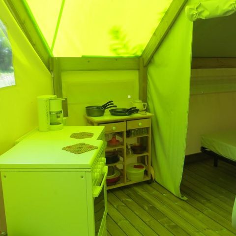 Tent van canvas en hout 4 personen - Ecolodge SAHARI 17m² 2 kamers - zonder sanitair