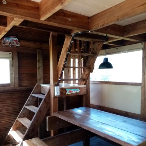 Tente en toile et en bois 4 personnes - LODGE Cocotier (sans sanitaires)