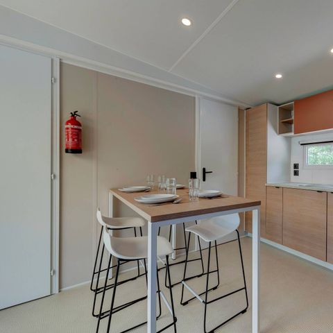 Bungalow 6 personen - Stacaravan | Comfort | 3 Slaapkamers | 6 Pers | Verhoogd terras | Airconditioning | TV