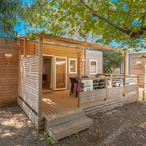 BUNGALOW 6 personas - Mobil home | Premium Exclusive | 3 Dormitorios | 6 Pers. | Terraza elevada | Aire acondicionado | TV