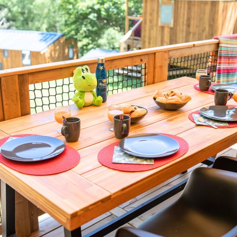 BUNGALOW 5 personnes - Cosyflower Premium 38m² (2 chambres) + TV + draps + serviettes - dont terrasse couverte 10m² 4/5 pers.