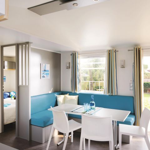 Mobilheim 6 personen - Mobilheim Standard 31m² (3 Zimmer) + TV + integrierte überdachte Terrasse von 9m² 6 Pers.