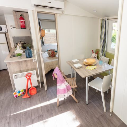 Stacaravan 6 personen - Comfort | 3 Slaapkamers | 6 Pers | Verhoogd terras | Airconditioning | TV