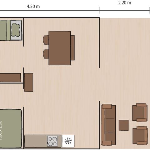 TENTE TOILE ET BOIS 4 personnes - Park Umag - Tente Safari Confort + climatisation
