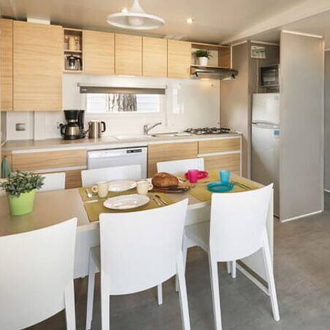 BUNGALOW 6 personas - Mobil-home | Premium | 3 Dormitorios | 6 Pers. | Terraza Salón | Aire-con.