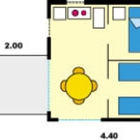Canvas bungalow 4 persons - Caribbean, without sanitary facilities