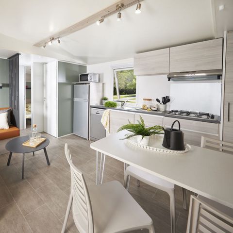 Mobilheim 6 personen - Super EVO - 3 Schlafzimmer - Halbüberdachte Terrasse - Klimaanlage & Geschirrspüler inklusive!