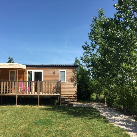 Stacaravan 6 personen - Super Cordelia - 3 slaapkamers met rolluiken - Airconditioning - Half overdekt terras