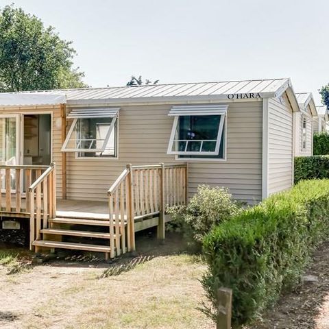 Mobilheim 6 Personen - Mobilheim STANDARD 31 m² (3 Zimmer) + Halbüberdachte Terrasse | 6 Personen