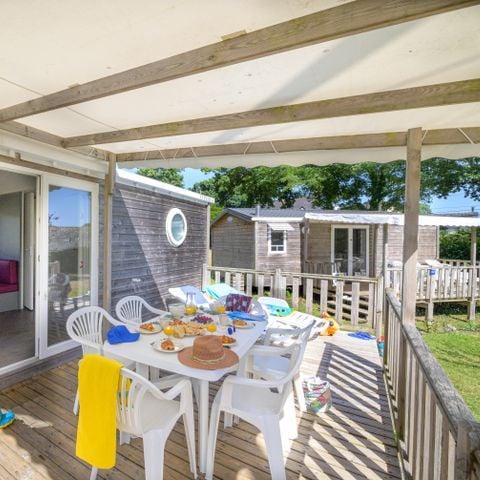 Stacaravan 4 personen - Bois - CONFORT 29m² - 2 kamers - Terras - TV - Voetgangersgebied - Nespresso