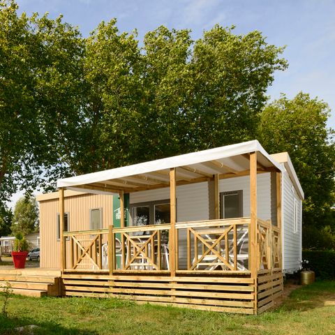 MOBILHOME 6 personas - Mobil-home 35m² COMFORT (3 habitaciones) + CLIM + terraza semi-cubierta + TV + LV