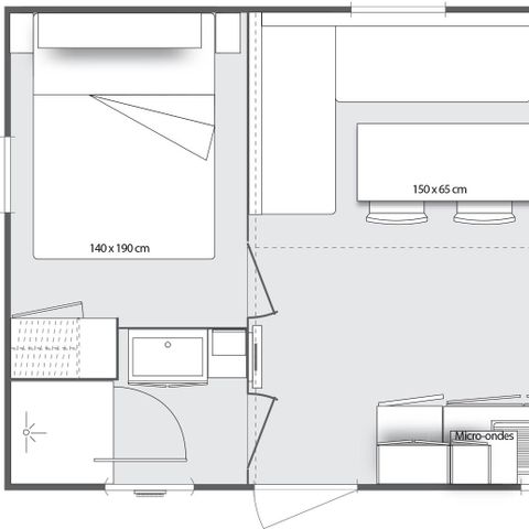 MOBILHOME 6 personas - Mobil home Confort 29m² - 3 habitaciones + terraza semicubierta + TV 6 pers