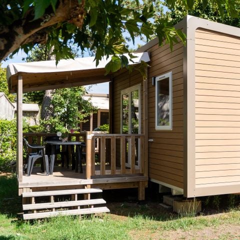 Stacaravan 2 personen - Stacaravan Confort 18m² - 1 kamer + overdekt terras + TV 2 pers