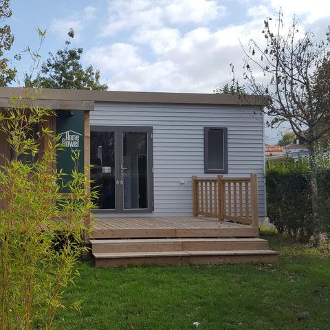 Stacaravan 6 personen - Homeflower Premium 31m² - 3 kamers + halfoverdekt terras + vaatwasser + TV 6 pers