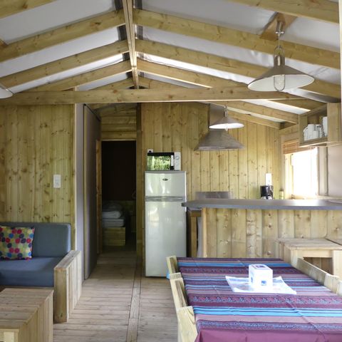 LODGE 5 personen - Sweetflower Lodge Premium 32m² - 2 kamers + overdekt terras +TV 4/5 pers