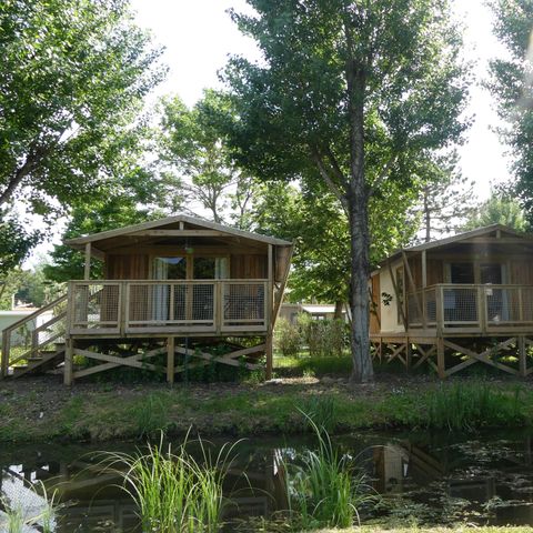 LODGE 5 Personen - Sweetflower Lodge Premium 32m² - 2 Schlafzimmer + überdachte Terrasse + TV 4/5 pers.