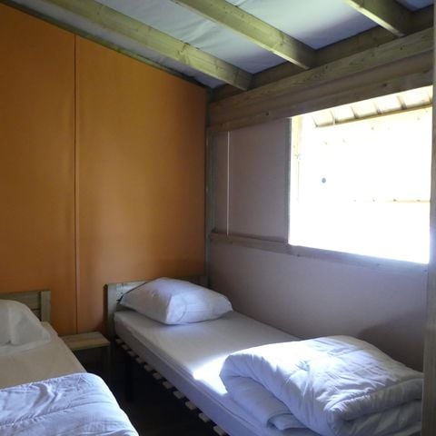Lodge 5 personen - SWEETFLOWER PREMIUM Lodge op palen in hout en canvas, 2 slaapkamers
