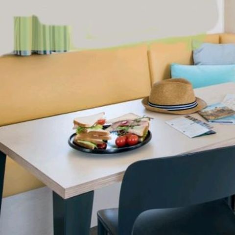 Mobilheim 5 Personen - Mobilheim Premium 29m² - 2 Schlafzimmer + halbüberdachte Terrasse + Geschirrspüler + TV 2/5 pers.