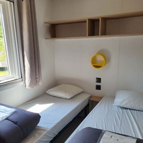 Stacaravan 6 personen - Stacaravan Premium 29m² - 3 kamers - halfoverdekt terras + vaatwasser - TV 6 pers