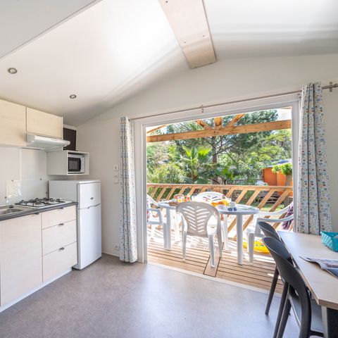 MOBILE HOME 4 people - Mobil-Home ROMARIN Confort 32m² (2 bedrooms)+ - covered terrace 8 m² - TV + Air conditioning 1/5 pers