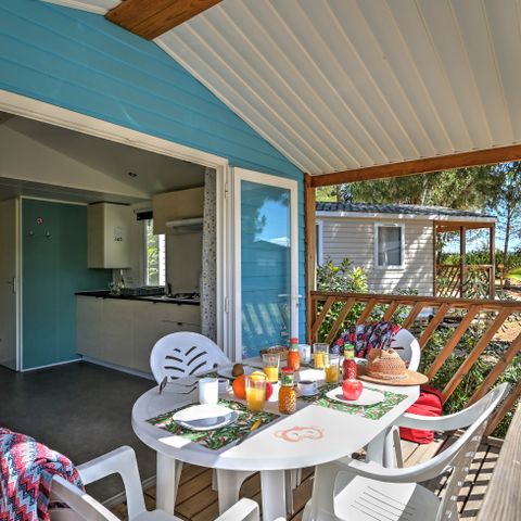 MOBILE HOME 4 people - Mobil-Home ROMARIN Confort 32m² (2 bedrooms)+ - covered terrace 8 m² - TV + Air conditioning 1/5 pers