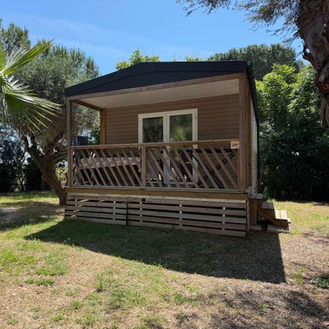 Stacaravan 4 personen - Stacaravan HIBISCUS Premium 32m² (2 kamers) - overdekt terras 8 m² - TV - LV - Airconditioning 4 pers