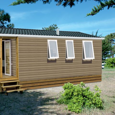 BUNGALOW 4 personnes - Mobil-Home HIBISCUS Premium 32m² (2 chambres) - terrasse couverte 8 m² - TV - LV - Climatisation 4 pers