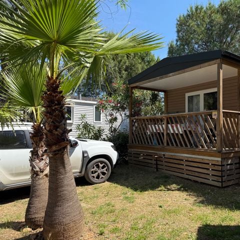 MOBILHOME 4 personnes - Mobil-Home HIBISCUS Premium 32m² (2 chambres) - terrasse couverte 8 m² - TV - LV - Climatisation 4 pers
